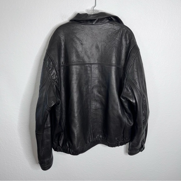 Wilsons Leather Jacket Men XL zip up Black Coat Genuine 90s Y2K - Picture 2 of 11
